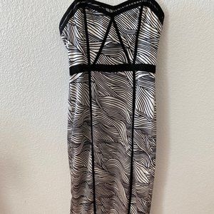 BCBG Black and White Print Gown